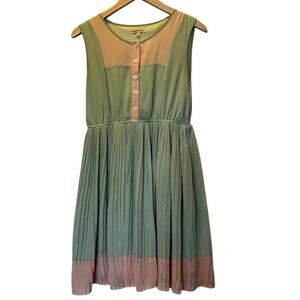 Altar'd State Women's Mint Green Half Button Sleeveless Mini Dress Size Large